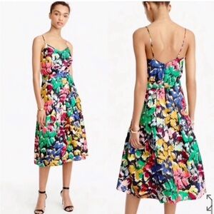 J. Crew Silk Floral Midi Dress